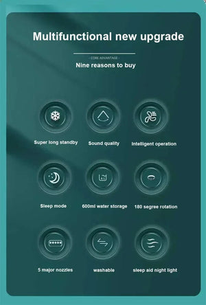 Planet Gates New 3 In 1 Fan AIr Conditioner Household Mini Air Cooler LED Night Light Portable Humidifier Air Adjustment Fan Office Home Fan