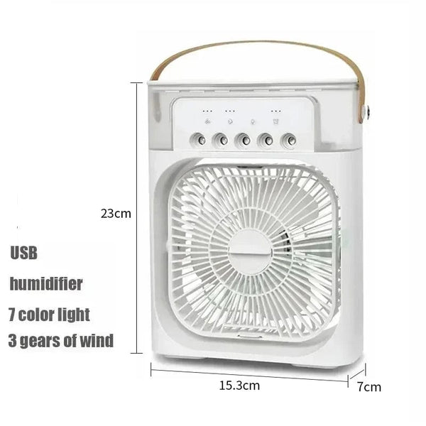Planet Gates New 3 In 1 Fan AIr Conditioner Household Mini Air Cooler LED Night Light Portable Humidifier Air Adjustment Fan Office Home Fan