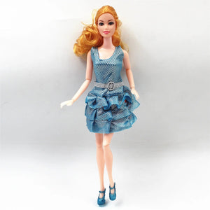 Planet Gates New 30cm 11 Joints Movable Doll with Clothes 1/6 Doll with Skirt Girls Play House Diy Dress Up Toy Gifts