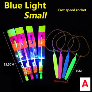 Planet Gates New 50/30/10/5/1Pc Amazing Light Toy Arrow Rocket Helicopter Flying Toy LED Light Toys Party Fun Gifts Rubber Band Catapult