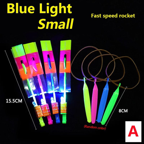 Planet Gates New 50/30/10/5/1Pc Amazing Light Toy Arrow Rocket Helicopter Flying Toy LED Light Toys Party Fun Gifts Rubber Band Catapult
