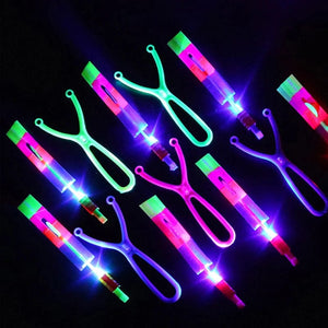 Planet Gates New 50/30/10/5/1Pc Amazing Light Toy Arrow Rocket Helicopter Flying Toy LED Light Toys Party Fun Gifts Rubber Band Catapult