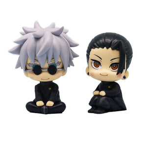 Planet Gates New 5Pcs/set Jujutsu Kaisen Cute Yuji Itadori Gojo Satoru Q Ver. PVC Action Figures Anime Figure Model Toys Collection Doll Gift