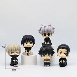 Planet Gates New 5Pcs/set Jujutsu Kaisen Cute Yuji Itadori Gojo Satoru Q Ver. PVC Action Figures Anime Figure Model Toys Collection Doll Gift