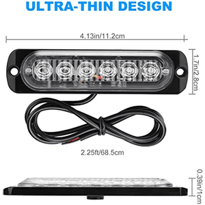 Planet Gates New 6 LED Emergency Strobe Lights Red Blue Strobe Warning Flashing Car Light Caution Hazard Lighting Bar For Cars Truck