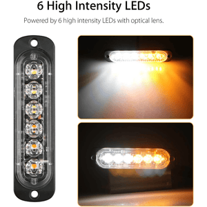 Planet Gates New 6 LED Emergency Strobe Lights Red Blue Strobe Warning Flashing Car Light Caution Hazard Lighting Bar For Cars Truck
