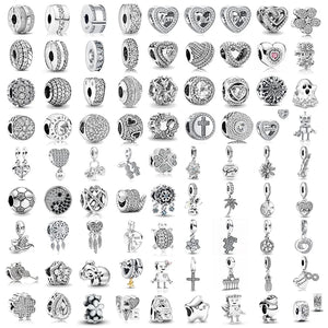 Planet Gates NEW 925 Sterling Silver Charm Fit Original Bracelet Accessories Women Jewelry White Series Football Snake Dreamcatcher Cross