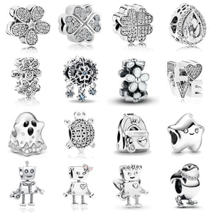 Planet Gates NEW 925 Sterling Silver Charm Fit Original Bracelet Accessories Women Jewelry White Series Football Snake Dreamcatcher Cross