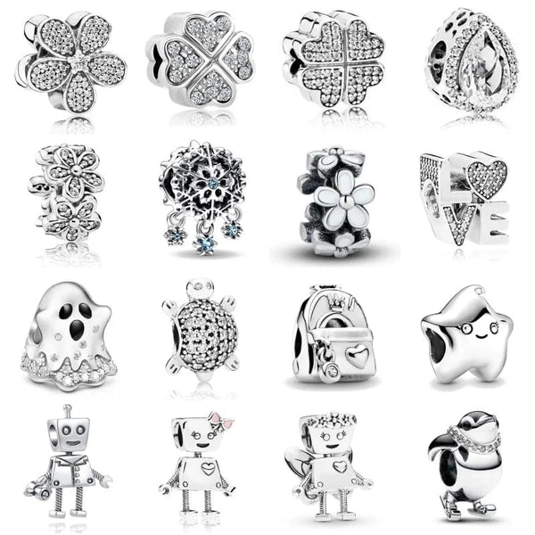 Planet Gates NEW 925 Sterling Silver Charm Fit Original Bracelet Accessories Women Jewelry White Series Football Snake Dreamcatcher Cross