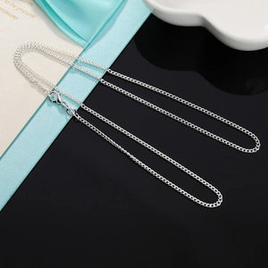 Planet Gates New 925 Sterling Silver Necklace 16/18/20/22/24/26/28/30 Inches 2MM String Chain For Women Men High Quality Jewelrys Gifts