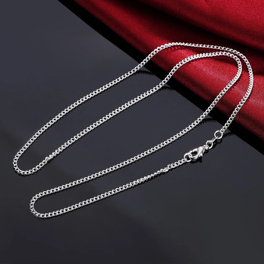 Planet Gates Width 2mm / 65cm 26inches New 925 Sterling Silver Necklace 16/18/20/22/24/26/28/30 Inches 2MM String Chain For Women Men High Quality Jewelrys Gifts