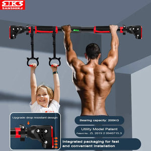 Planet Gates New Anti Drop Indoor Horizontal Bar Home No Punching Wall-mounted Pull Up Bar Corridor Fitness Horizontal Bar