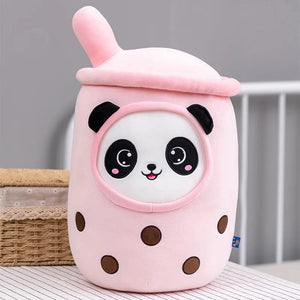 Planet Gates New Arrival Cartoon Fruit Bubble Tea Cup Plush Toys Real Life Boba Food With Suction Pillow Stuffed Soft Hug Cushion Decor