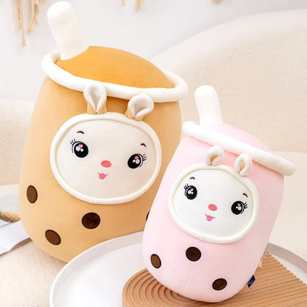 Planet Gates New Arrival Cartoon Fruit Bubble Tea Cup Plush Toys Real Life Boba Food With Suction Pillow Stuffed Soft Hug Cushion Decor