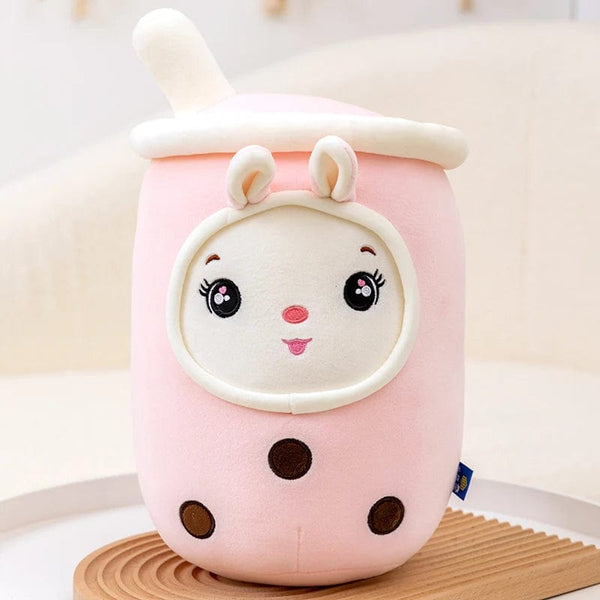 Planet Gates New Arrival Cartoon Fruit Bubble Tea Cup Plush Toys Real Life Boba Food With Suction Pillow Stuffed Soft Hug Cushion Decor