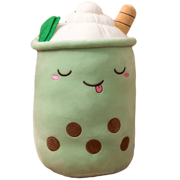 Planet Gates New Arrival Cartoon Fruit Bubble Tea Cup Plush Toys Real Life Boba Food With Suction Pillow Stuffed Soft Hug Cushion Decor