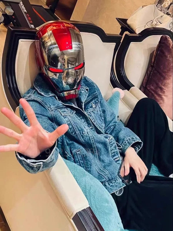 Planet Gates New AutoKing 1:1 Mk5 Iron Man Helmet Cosplay Voice Control Eyes with Light Model Toys for Adult Electric Wearable Christmas Gift