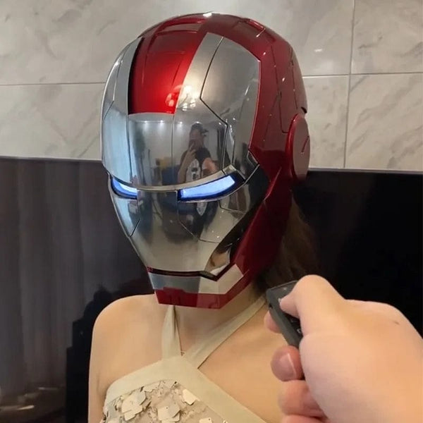 Planet Gates New AutoKing 1:1 Mk5 Iron Man Helmet Cosplay Voice Control Eyes with Light Model Toys for Adult Electric Wearable Christmas Gift