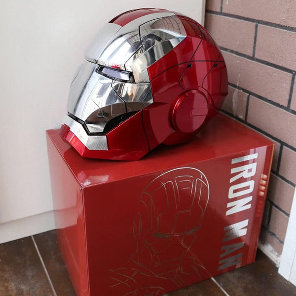 Planet Gates New AutoKing 1:1 Mk5 Iron Man Helmet Cosplay Voice Control Eyes with Light Model Toys for Adult Electric Wearable Christmas Gift