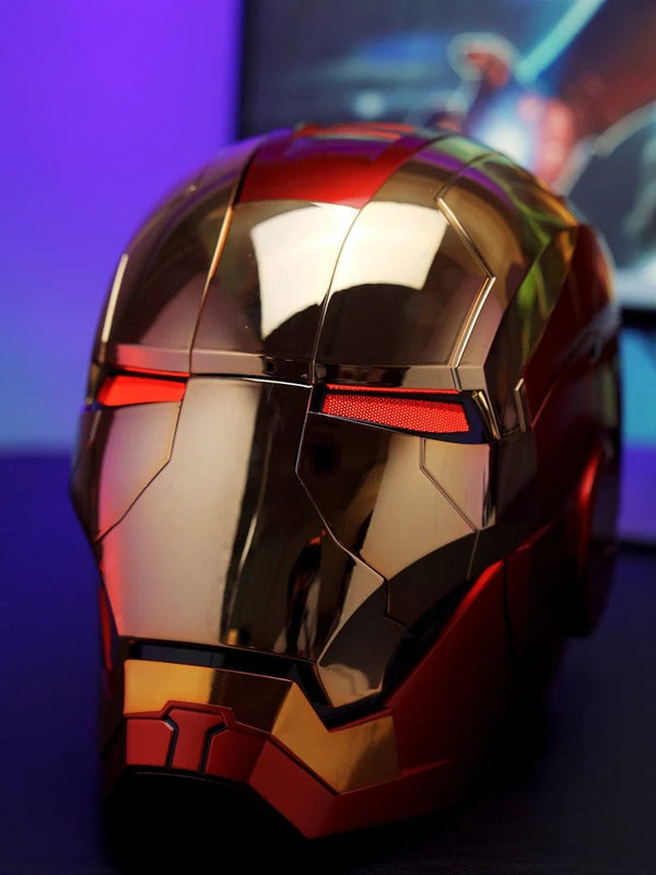 Planet Gates New AutoKing 1:1 Mk5 Iron Man Helmet Cosplay Voice Control Eyes with Light Model Toys for Adult Electric Wearable Christmas Gift