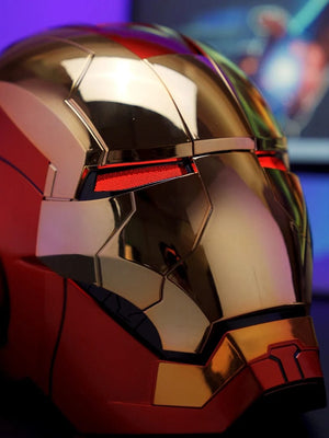Planet Gates New AutoKing 1:1 Mk5 Iron Man Helmet Cosplay Voice Control Eyes with Light Model Toys for Adult Electric Wearable Christmas Gift