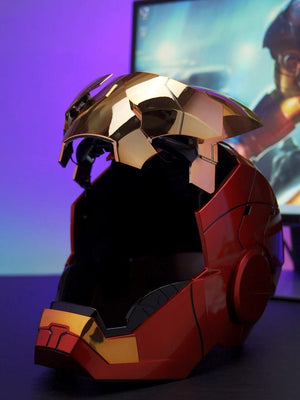 Planet Gates New AutoKing 1:1 Mk5 Iron Man Helmet Cosplay Voice Control Eyes with Light Model Toys for Adult Electric Wearable Christmas Gift