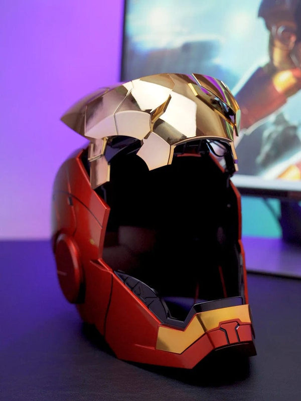 Planet Gates New AutoKing 1:1 Mk5 Iron Man Helmet Cosplay Voice Control Eyes with Light Model Toys for Adult Electric Wearable Christmas Gift