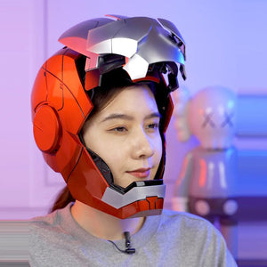 Planet Gates New AutoKing 1:1 Mk5 Iron Man Helmet Cosplay Voice Control Eyes with Light Model Toys for Adult Electric Wearable Christmas Gift