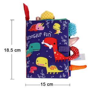 Planet Gates New Baby Toys Cartoon Animals Tail Baby Cloth Book Educational Ringed Paper Cloth Book Toys Enlightenment Baby Toys 0 12 Months