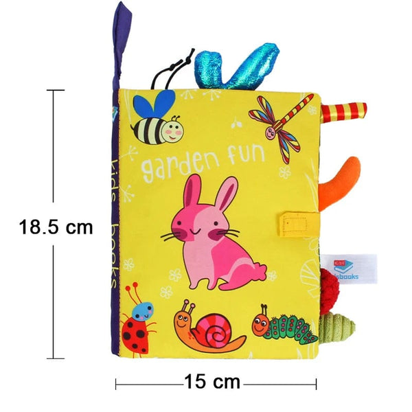 Planet Gates New Baby Toys Cartoon Animals Tail Baby Cloth Book Educational Ringed Paper Cloth Book Toys Enlightenment Baby Toys 0 12 Months