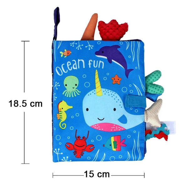 Planet Gates New Baby Toys Cartoon Animals Tail Baby Cloth Book Educational Ringed Paper Cloth Book Toys Enlightenment Baby Toys 0 12 Months