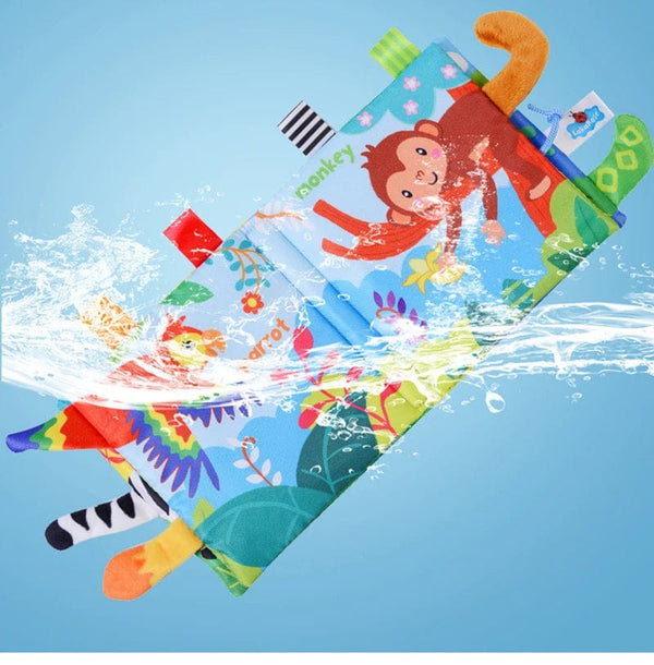 Planet Gates New Baby Toys Cartoon Animals Tail Baby Cloth Book Educational Ringed Paper Cloth Book Toys Enlightenment Baby Toys 0 12 Months