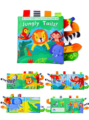Planet Gates New Baby Toys Cartoon Animals Tail Baby Cloth Book Educational Ringed Paper Cloth Book Toys Enlightenment Baby Toys 0 12 Months