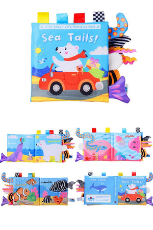 Planet Gates New Baby Toys Cartoon Animals Tail Baby Cloth Book Educational Ringed Paper Cloth Book Toys Enlightenment Baby Toys 0 12 Months