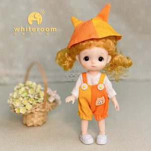 Planet Gates New BjD 16CM Doll For Gitls 13 Movable Joints Cute Face and Blue Eyes with Clothes Shoes Mini Dolls Girl Gift for Girls Diy Toys