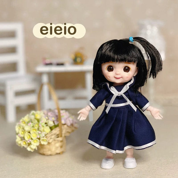 Planet Gates New BjD 16CM Doll For Gitls 13 Movable Joints Cute Face and Blue Eyes with Clothes Shoes Mini Dolls Girl Gift for Girls Diy Toys