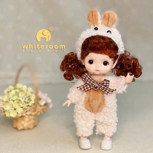 Planet Gates New BjD 16CM Doll For Gitls 13 Movable Joints Cute Face and Blue Eyes with Clothes Shoes Mini Dolls Girl Gift for Girls Diy Toys