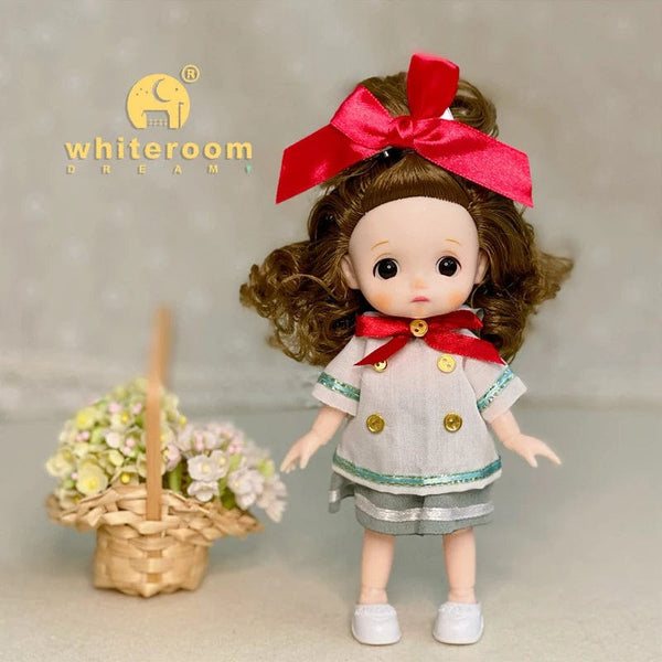 Planet Gates New BjD 16CM Doll For Gitls 13 Movable Joints Cute Face and Blue Eyes with Clothes Shoes Mini Dolls Girl Gift for Girls Diy Toys