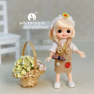 Planet Gates New BjD 16CM Doll For Gitls 13 Movable Joints Cute Face and Blue Eyes with Clothes Shoes Mini Dolls Girl Gift for Girls Diy Toys