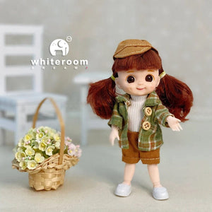 Planet Gates New BjD 16CM Doll For Gitls 13 Movable Joints Cute Face and Blue Eyes with Clothes Shoes Mini Dolls Girl Gift for Girls Diy Toys