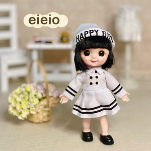 Planet Gates New BjD 16CM Doll For Gitls 13 Movable Joints Cute Face and Blue Eyes with Clothes Shoes Mini Dolls Girl Gift for Girls Diy Toys