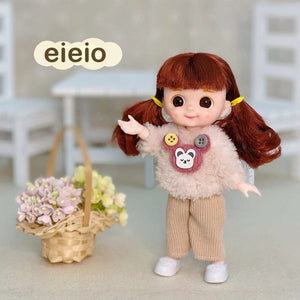 Planet Gates New BjD 16CM Doll For Gitls 13 Movable Joints Cute Face and Blue Eyes with Clothes Shoes Mini Dolls Girl Gift for Girls Diy Toys