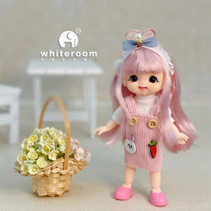 Planet Gates New BjD 16CM Doll For Gitls 13 Movable Joints Cute Face and Blue Eyes with Clothes Shoes Mini Dolls Girl Gift for Girls Diy Toys