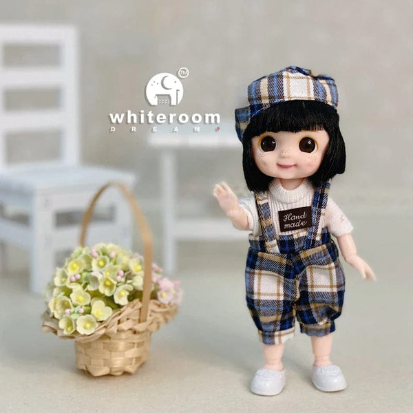 Planet Gates New BjD 16CM Doll For Gitls 13 Movable Joints Cute Face and Blue Eyes with Clothes Shoes Mini Dolls Girl Gift for Girls Diy Toys
