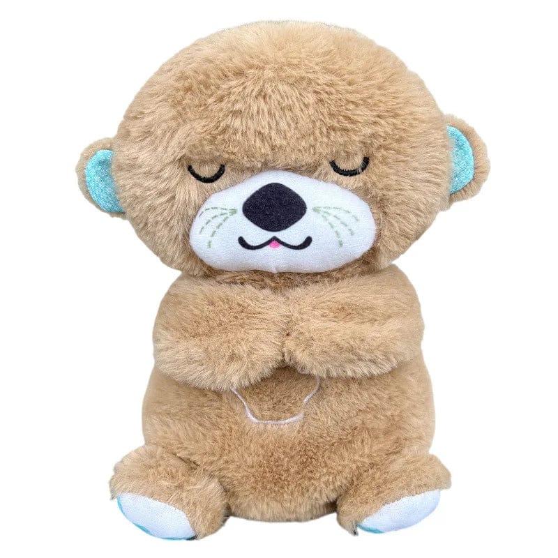 Planet Gates New Breathing Bear Baby Soothing Otter Plush Doll Toy Baby Kids Soothing Music Sleeping Companion Sound and Light Doll Toy Gift