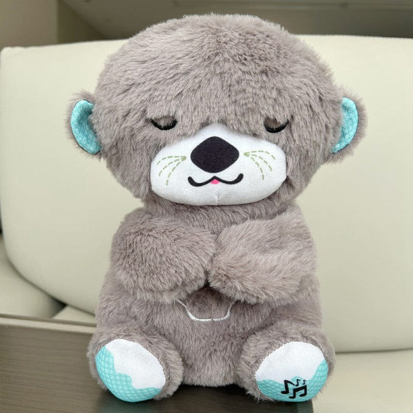 Planet Gates New Breathing Bear Baby Soothing Otter Plush Doll Toy Baby Kids Soothing Music Sleeping Companion Sound and Light Doll Toy Gift