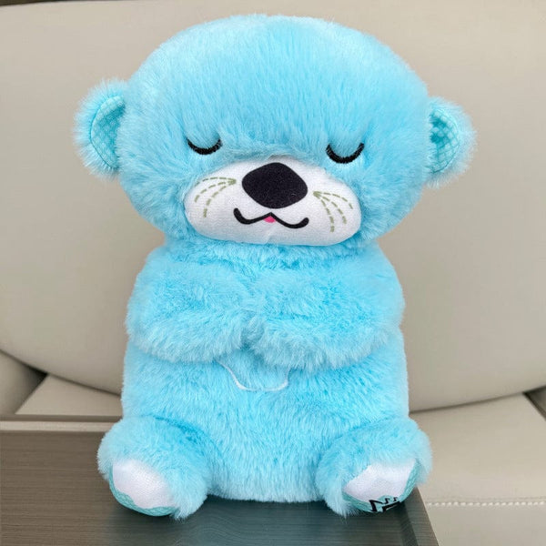 Planet Gates New Breathing Bear Baby Soothing Otter Plush Doll Toy Baby Kids Soothing Music Sleeping Companion Sound and Light Doll Toy Gift