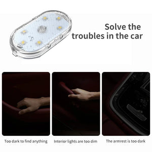 Planet Gates New Car LED Touch Lights Wireless Interior Light Magnetic Auto Door Light Roof Ceiling Lamp Reading Lamp USB Rechargeable 5V