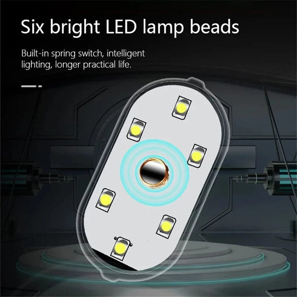 Planet Gates New Car LED Touch Lights Wireless Interior Light Magnetic Auto Door Light Roof Ceiling Lamp Reading Lamp USB Rechargeable 5V
