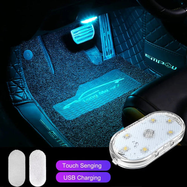 Planet Gates New Car LED Touch Lights Wireless Interior Light Magnetic Auto Door Light Roof Ceiling Lamp Reading Lamp USB Rechargeable 5V